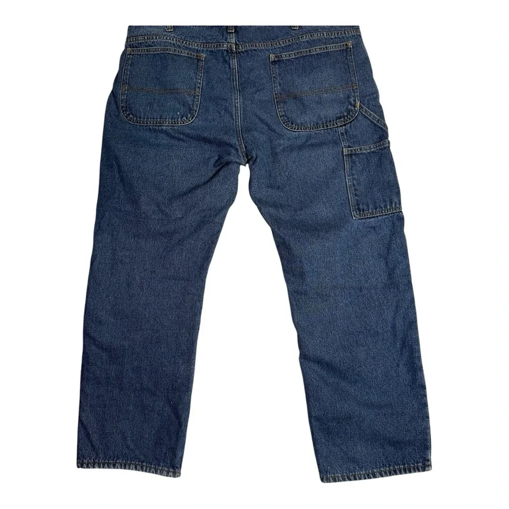 Berkley Jensen Flannel Lined Carpenter Jeans Cargo Pants Tool Pockets Mens 40x29